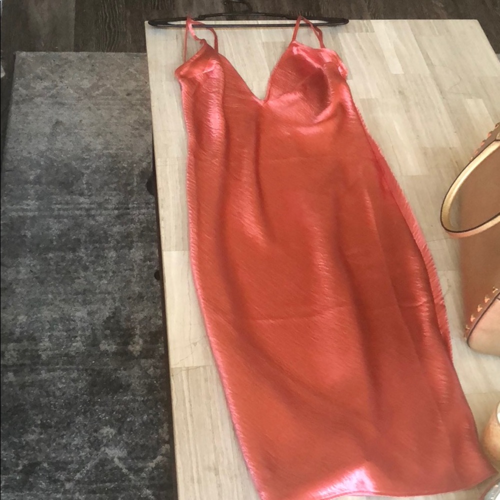 Beautiful red orange silk dress from Express.